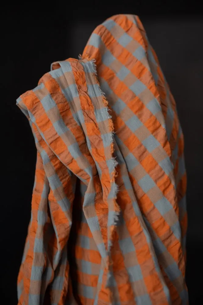 Persimmon Organic Cotton Gingham Seersucker