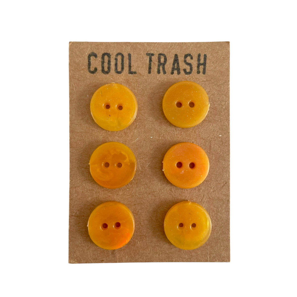 Semitransparent Orange Recycled Plastic Buttons