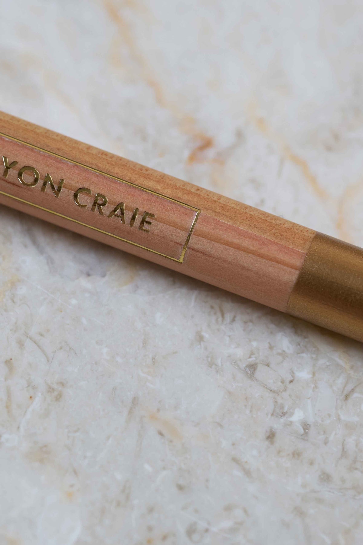 Atelier Brunette tailor's chalk pencil with the branding stamped on the barrel