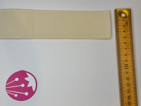 50 mm undyed ecru lightweight sanforized elastic