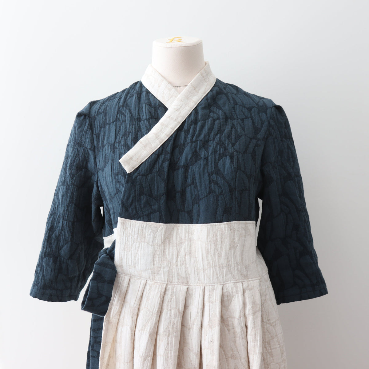Sewing Therapy Hanbok Wrap Dress PDF sewing pattern, black wrap dress with white tie
