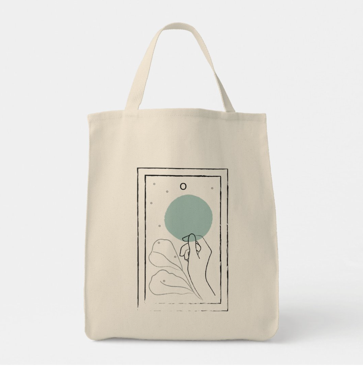 Sophie Hines The High Priestess tarot patch paper embroidery pattern stitched onto a canvas tote bag