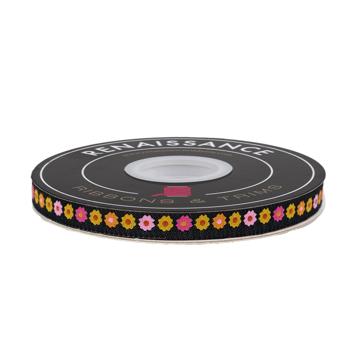 Renaissance Ribbons Lucky Lucky Garland black ribbon on its spool