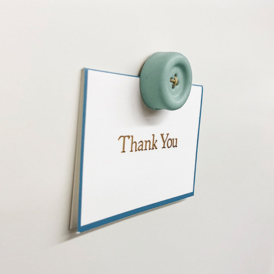 Cohana Shigaraki ware button magnet, with its gift card
