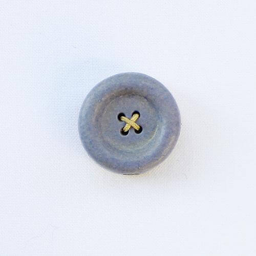 Cohana Shigaraki ware button magnet, in blue grey ceramic