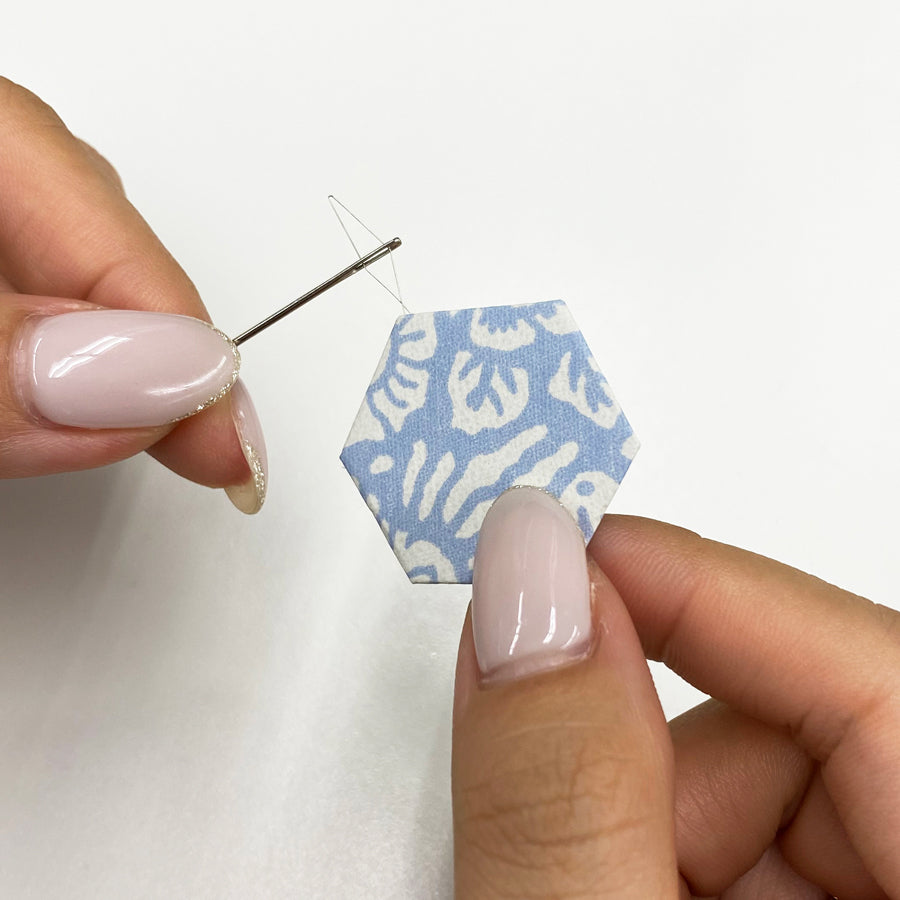Cohana Haibara chiyogami needle threader, threading a needle by hand