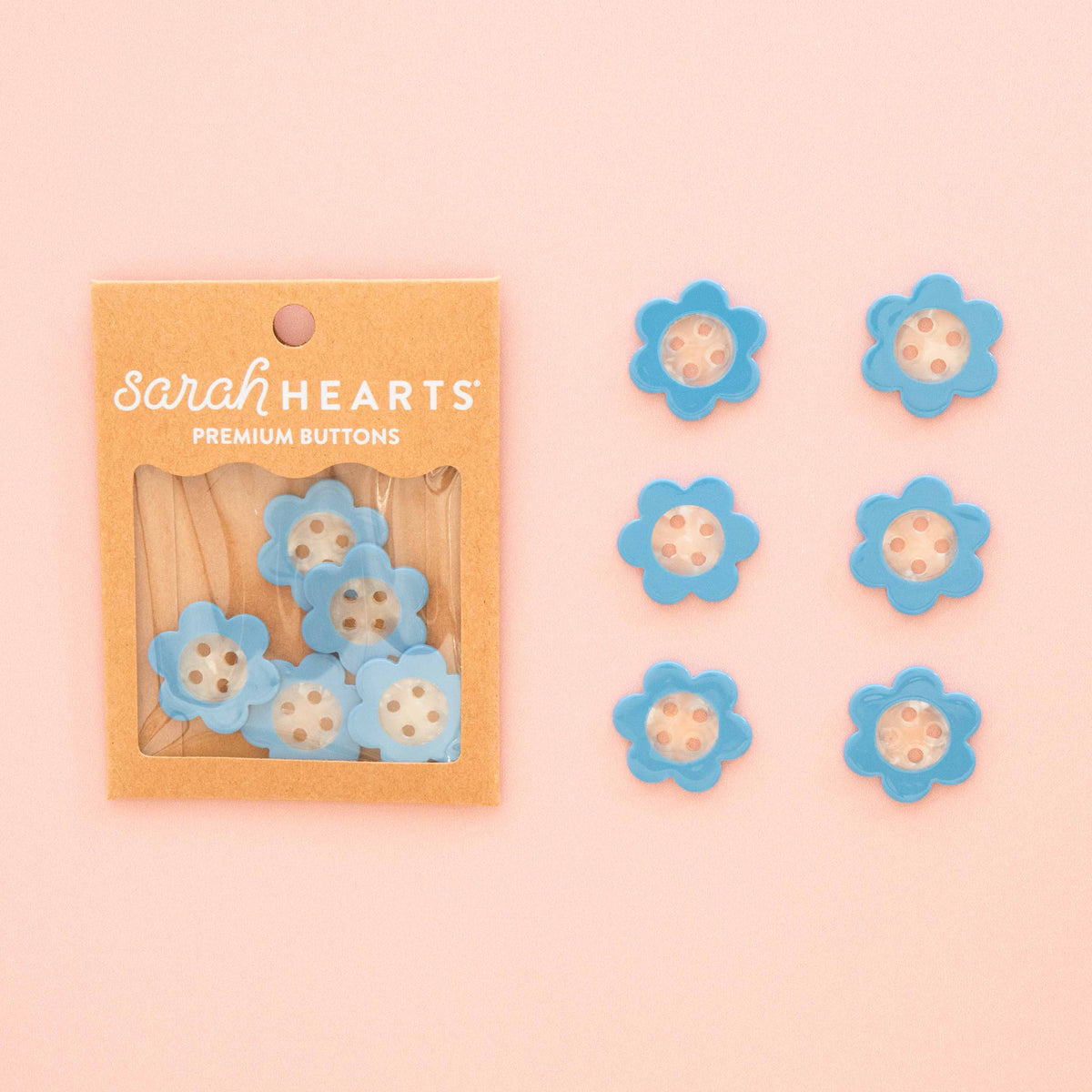 Blue Daisy Buttons