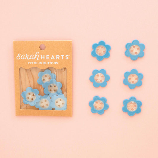 Blue Daisy Buttons