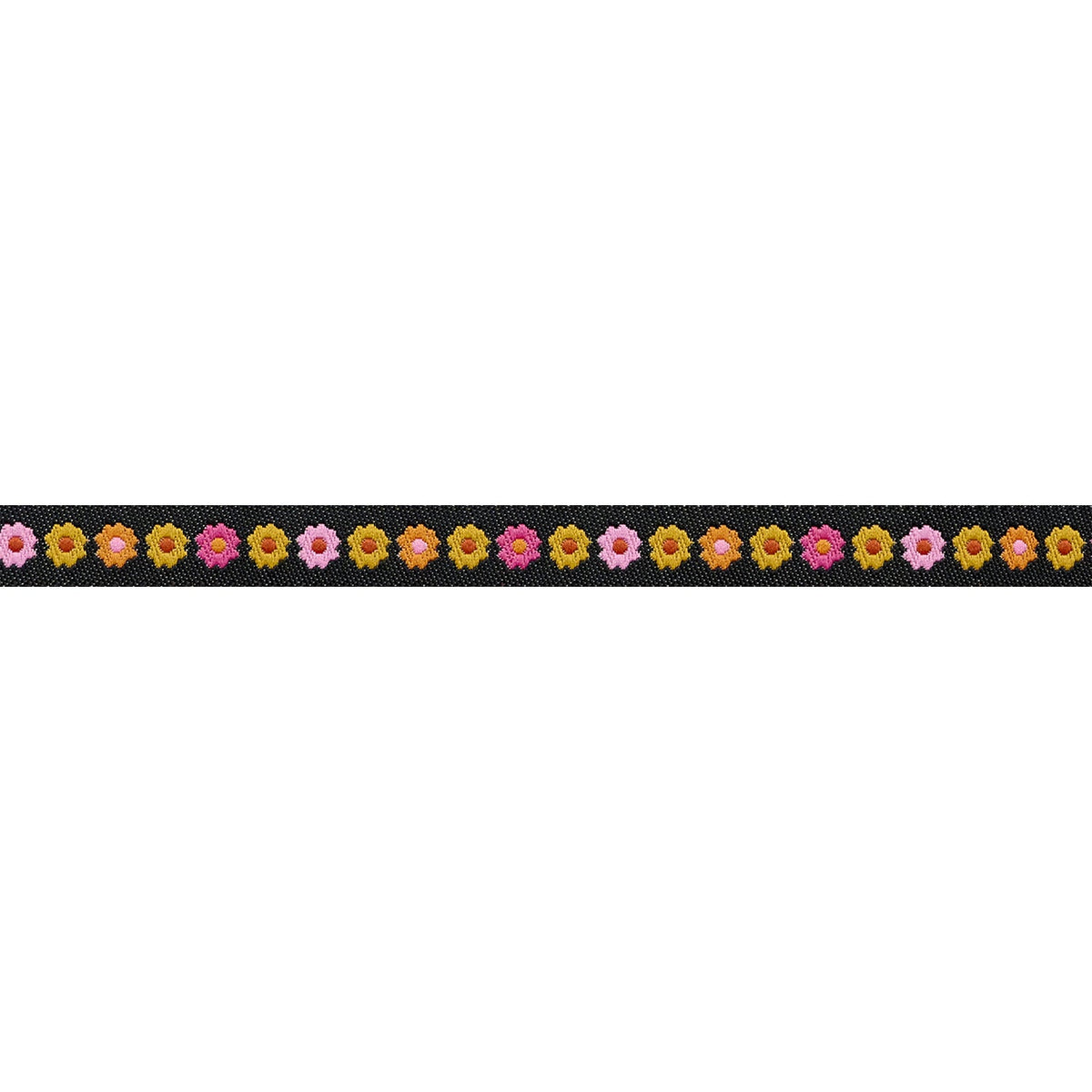 Ooh Lucky Lucky Garland black jacquard ribbon by Renaissance Ribbons, flat length
