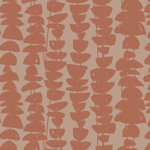 Art Gallery Fabrics Stacked Stones Sienna linen blend with a terracotta abstract print