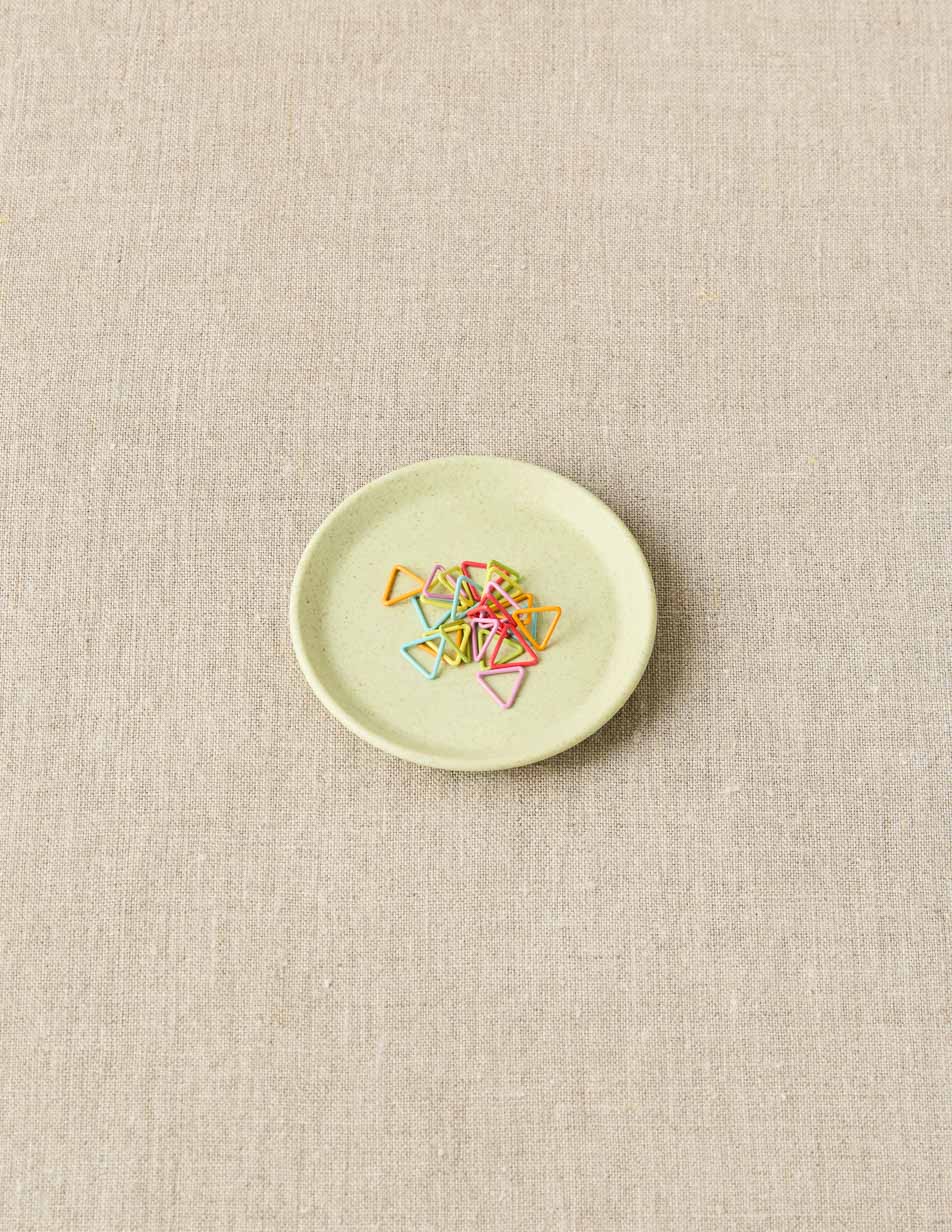 CocoKnits notions dish in green holding notions
