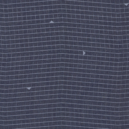 Art Gallery Fabrics printed denim in navy with a tiny speckle, apparel fabric close-up