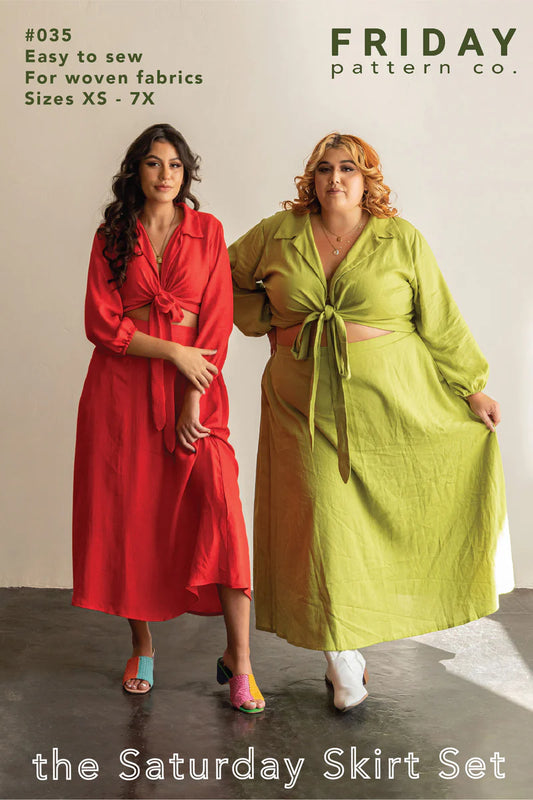 The Saturday Skirt Set - XS - 7X - Friday Pattern Co - Printed Pattern