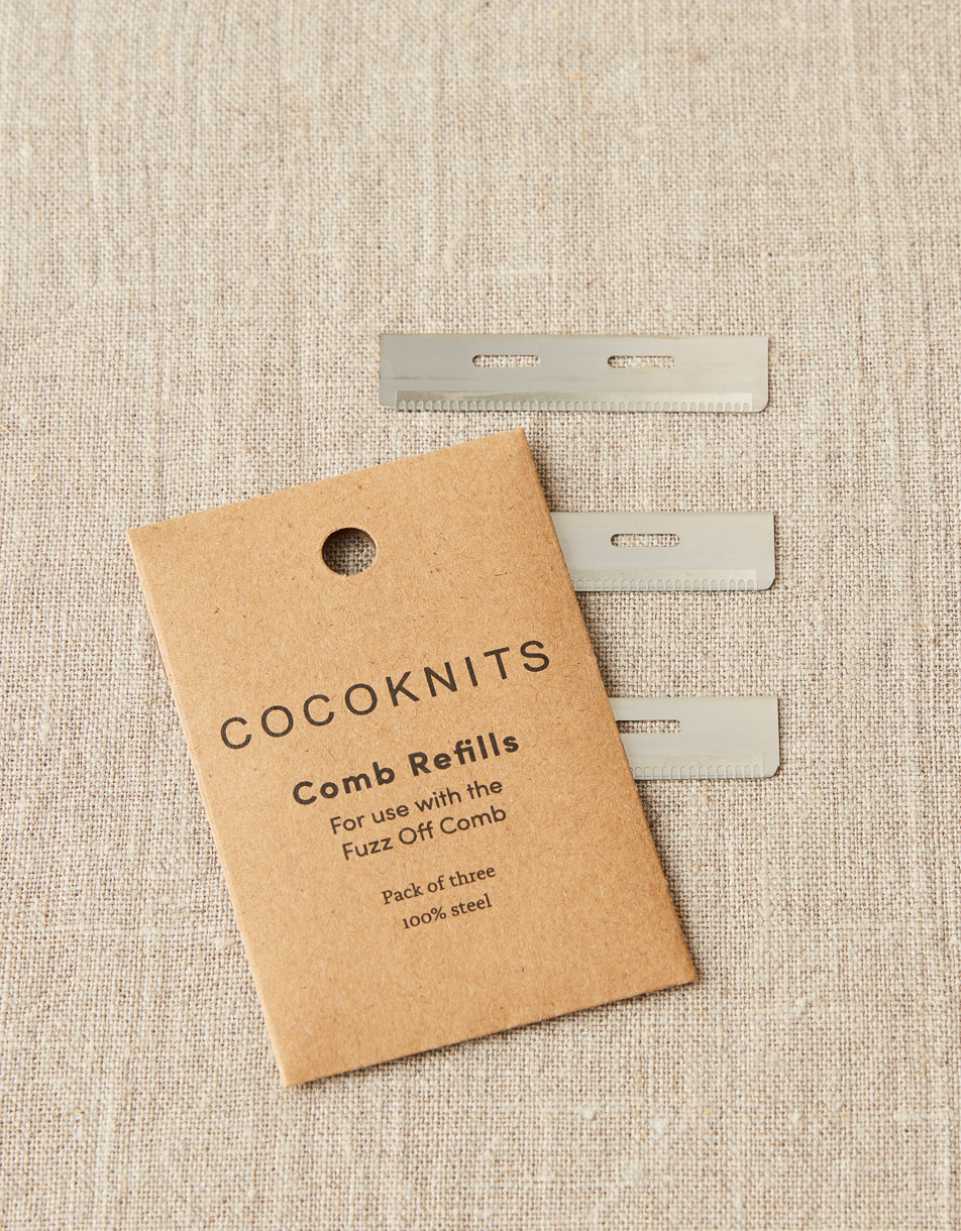 CocoKnits Fuzz Off Comb refills front and back of package