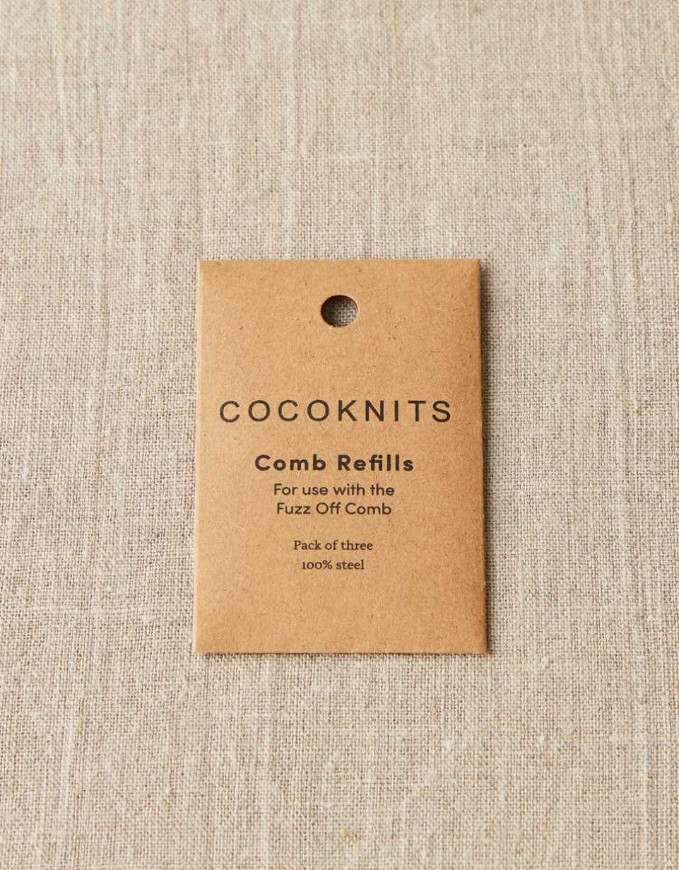 CocoKnits Fuzz Off Comb refills package front