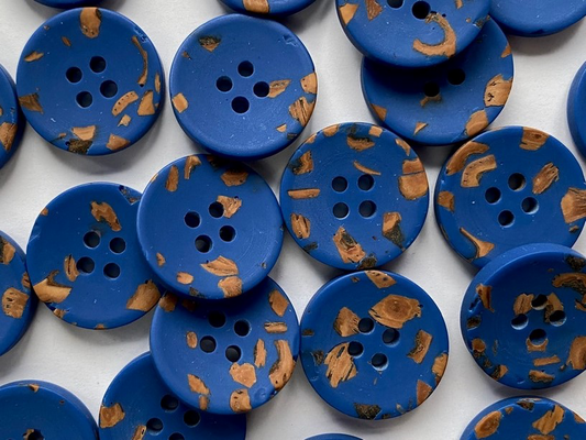 Cobalt & Brown Speckled Eco Buttons