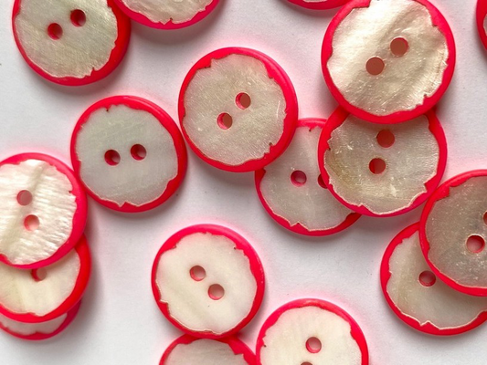 Fluorescent Pink Cutout Shell Buttons