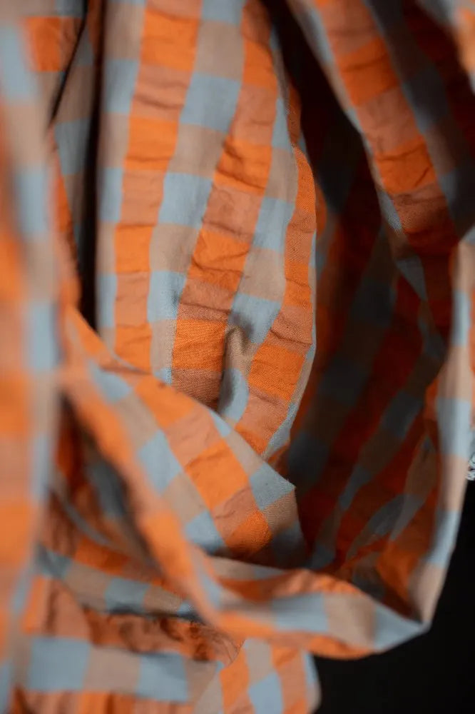 Persimmon Organic Cotton Gingham Seersucker