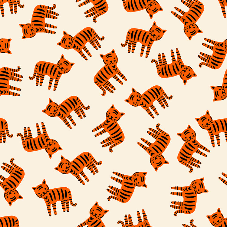 Ruby Star Society 1-800 Calico quilting cotton swatch (RS4166-12), orange calico cats, in the layer cake