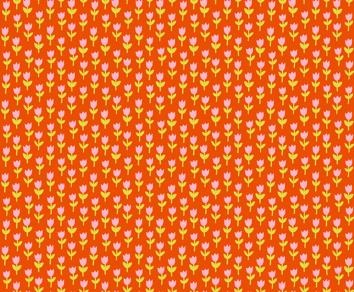 Ruby Star Society 1-800 Calico quilting cotton swatch (RS4169-13), orange ditsy, in the layer cake