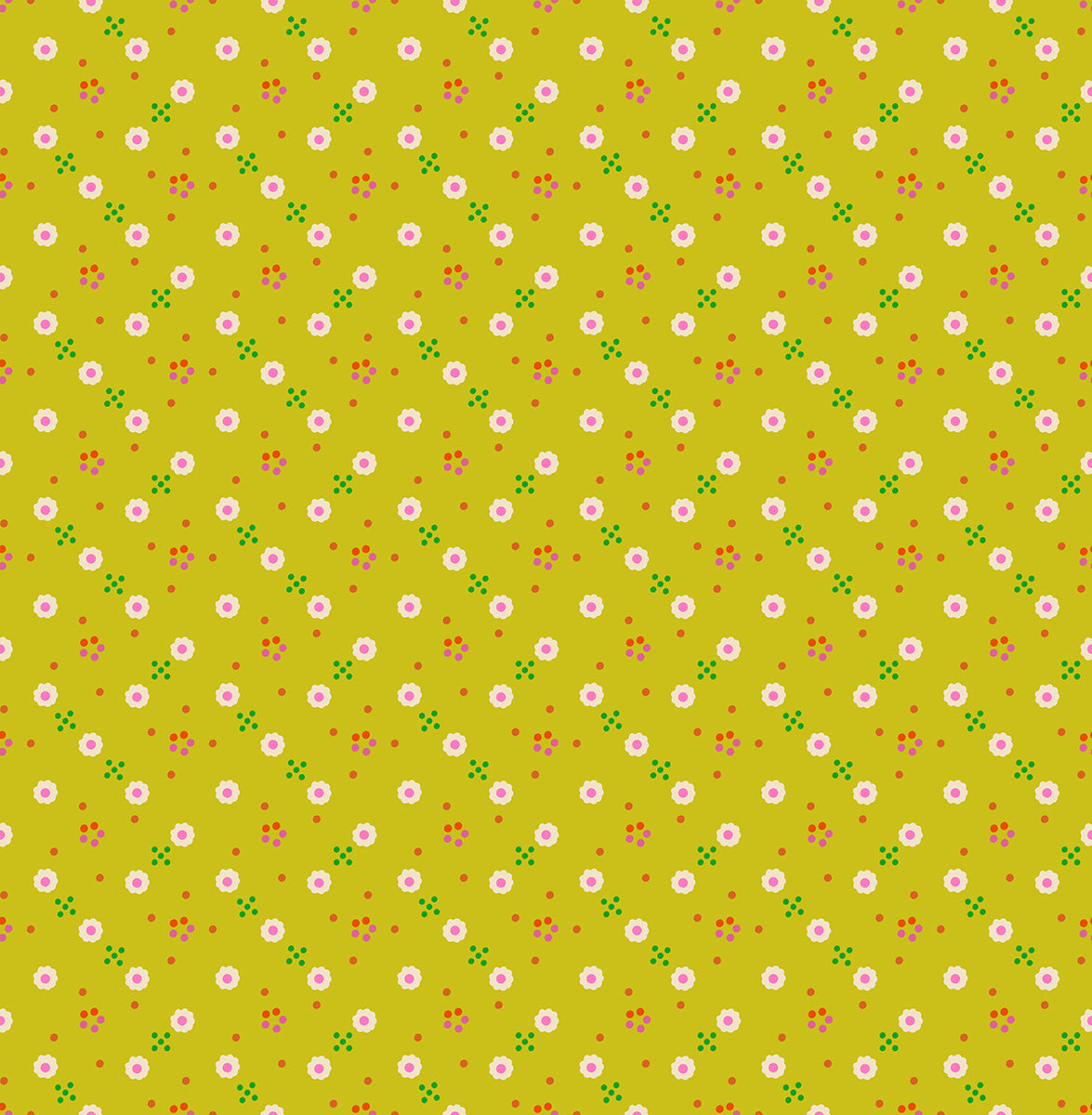 Ruby Star Society 1-800 Calico quilting cotton swatch (RS4170-13), lime ditsy, in the layer cake