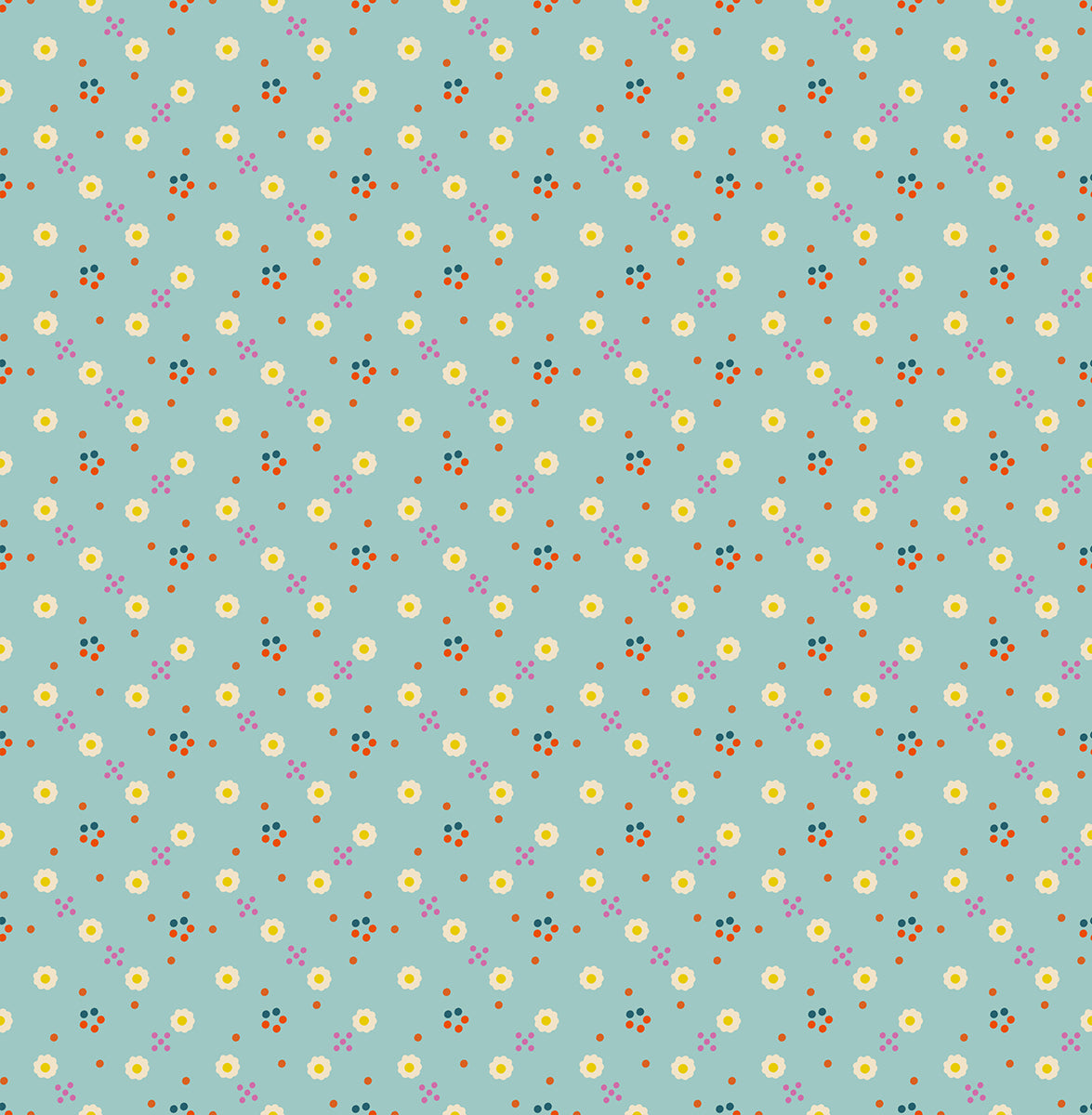 Ruby Star Society 1-800 Calico quilting cotton swatch (RS4170-15), aqua ditsy, in the layer cake