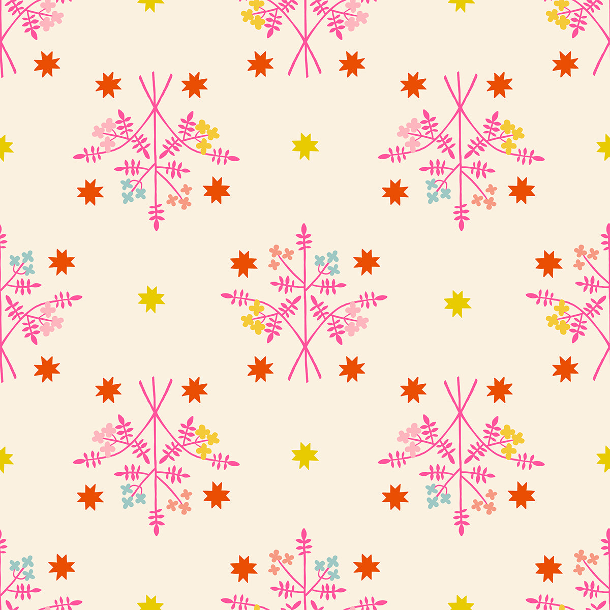 Ruby Star Society 1-800 Calico quilting cotton swatch (RS4171-12), cream floral, in the layer cake