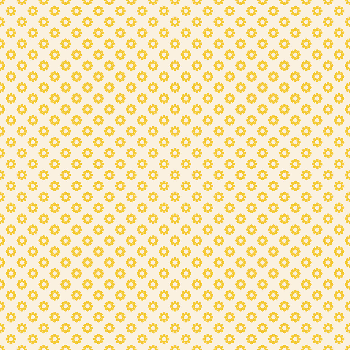 Ruby Star Society Daisy Days quilting cotton swatch, Daisy in Sunshine (RS4179-12), small yellow daisies