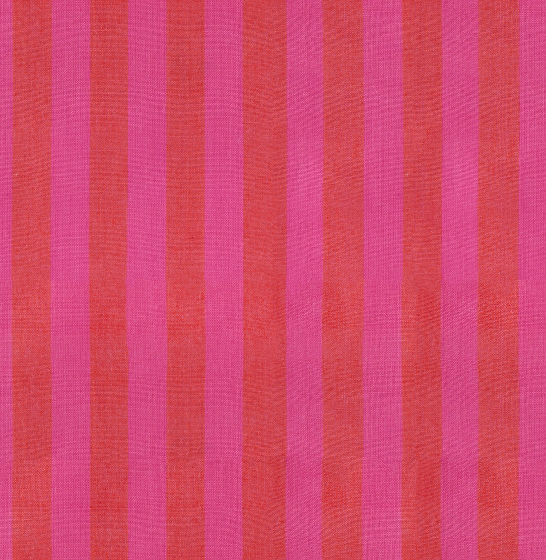 Ruby Star Society Warp and Weft Daisy Days yarn-dyed woven cotton swatch, Disco in Vivid Pink (RS4186-13), vivid pink stripe