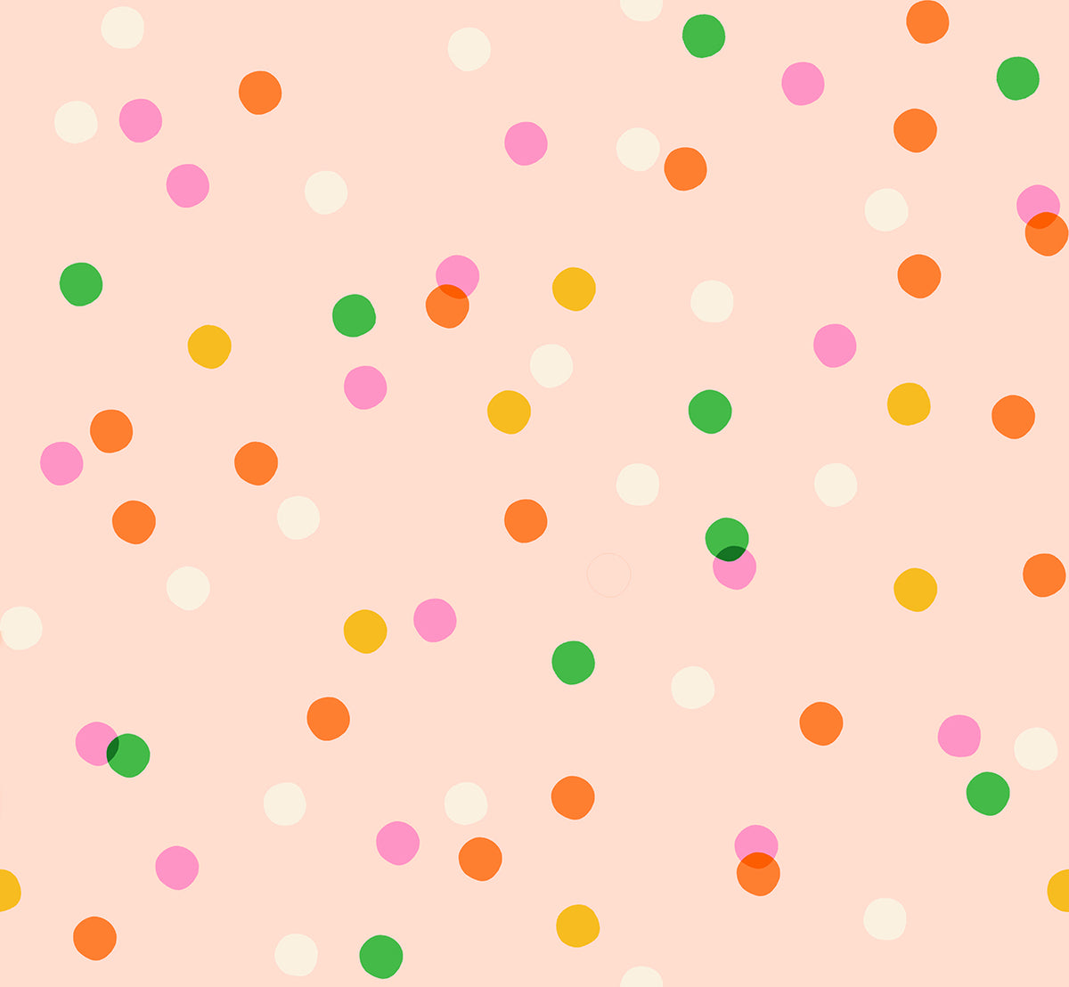 Ruby Star Society Sparkle Mart quilting cotton swatch (RS0123-15) with confetti on blush, a print in the precut layer cake and charm pack