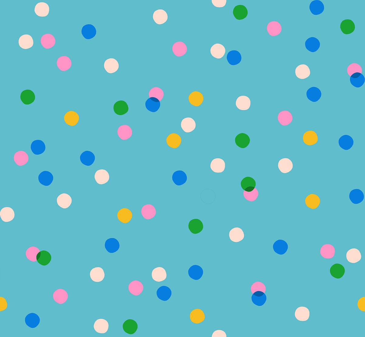 Ruby Star Society Sparkle Mart quilting cotton swatch (RS0123-17) with confetti on aqua, a print in the precut layer cake and charm pack