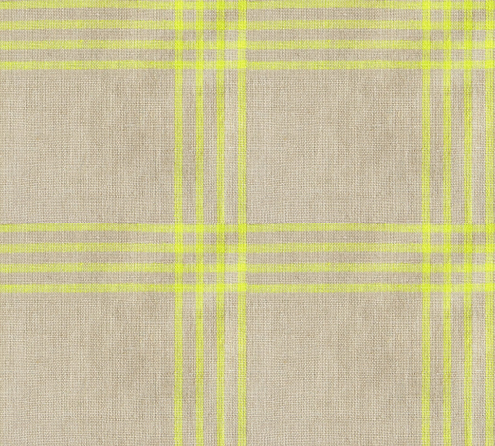 Ruby Star Society Lofi Loom yarn-dyed woven cotton swatch (RS1141-11), tan and yellow plaid, for quilting and apparel