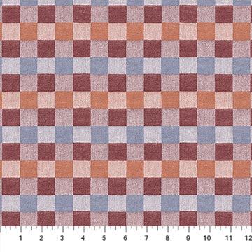 Anna Maria Textiles Alternate Branch yarn-dyed cotton in a pink and brown weave by the half yard