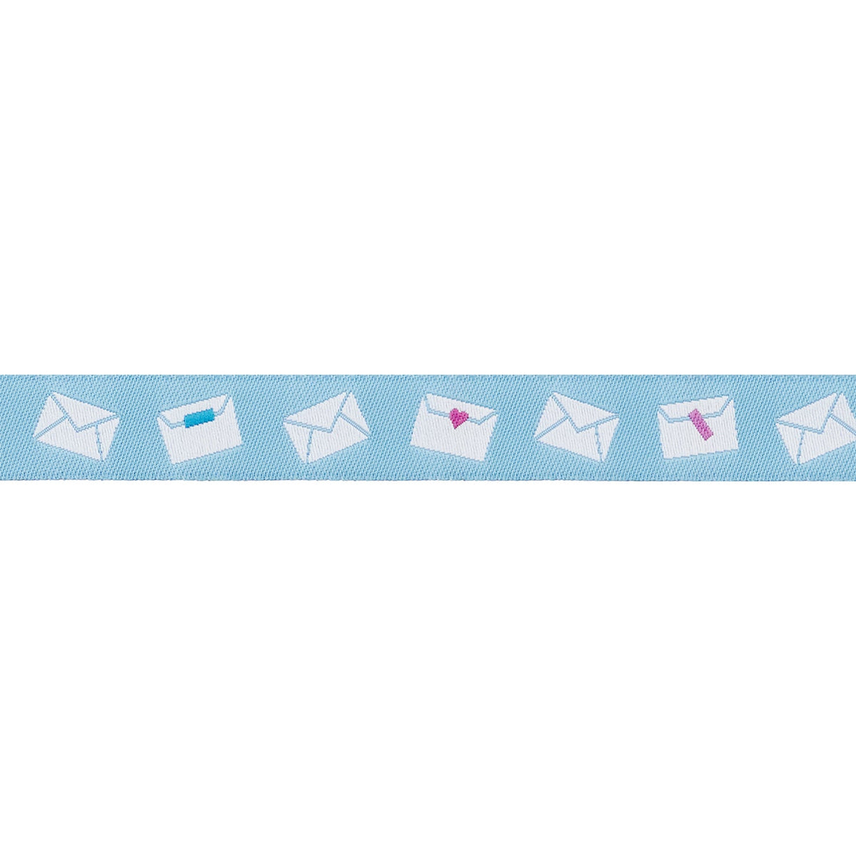 Salutations Envelopes in Sky ribbon by Renaissance Ribbons, flat length view