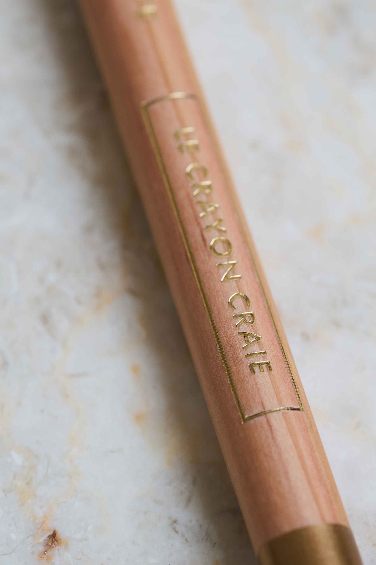 Atelier Brunette tailor's chalk pencil close-up of the wood barrel