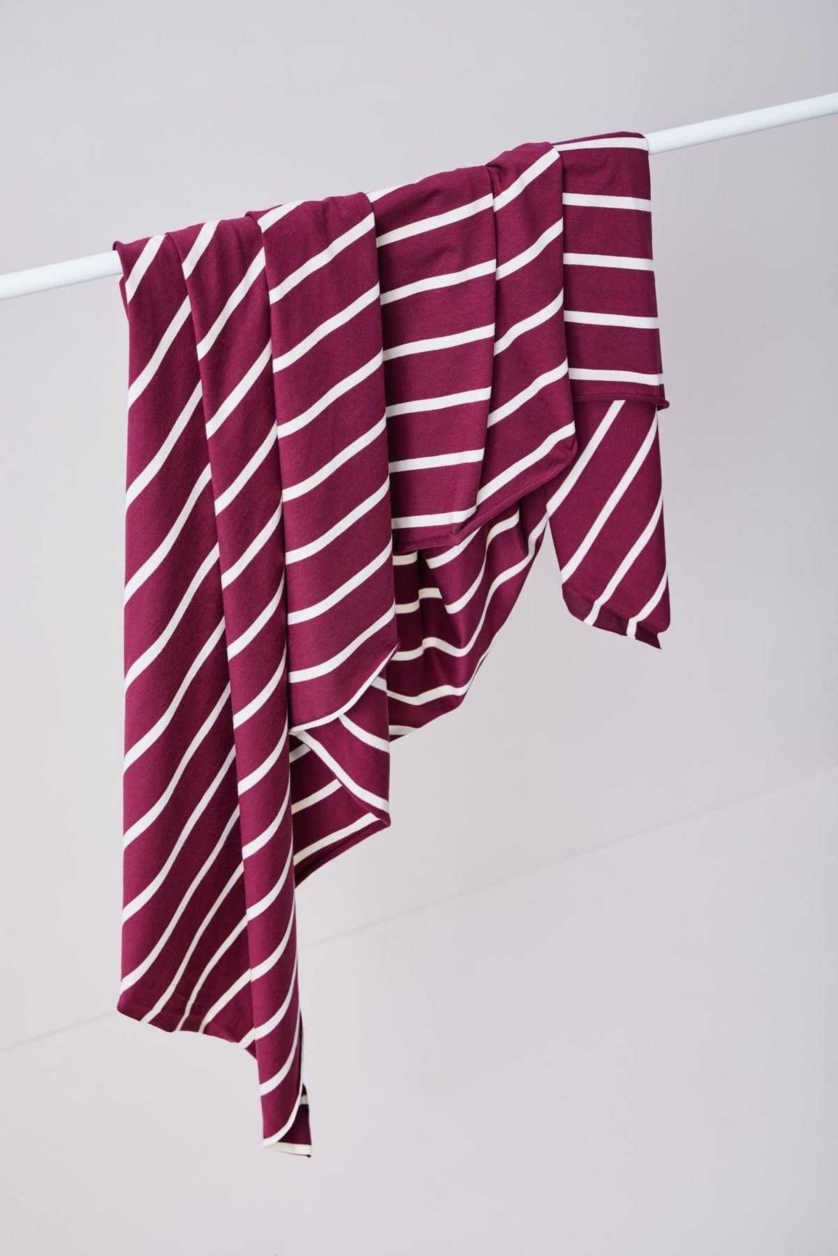 meetMILK Nova Stripe jersey in Cherry/Shell, red and cream striped cotton modal knit