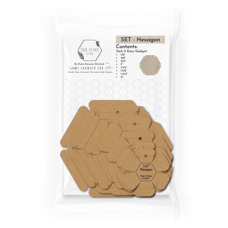Paper Pieces Tack-It-Easy hexagon glue basting tool set in its package
