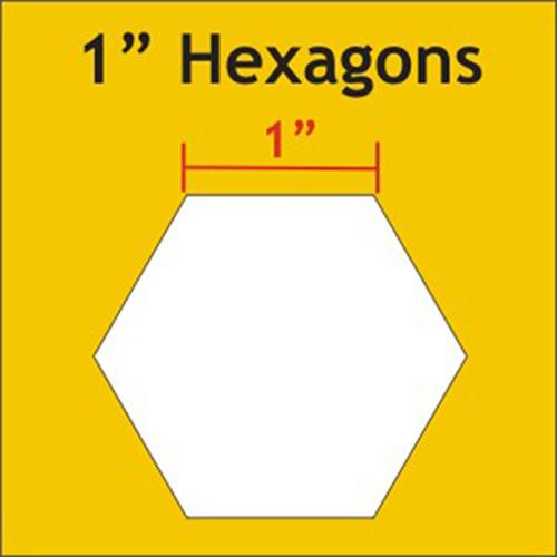 Paper Pieces 1 inch hexagons, 600 pack of English paper piecing papers, size diagram