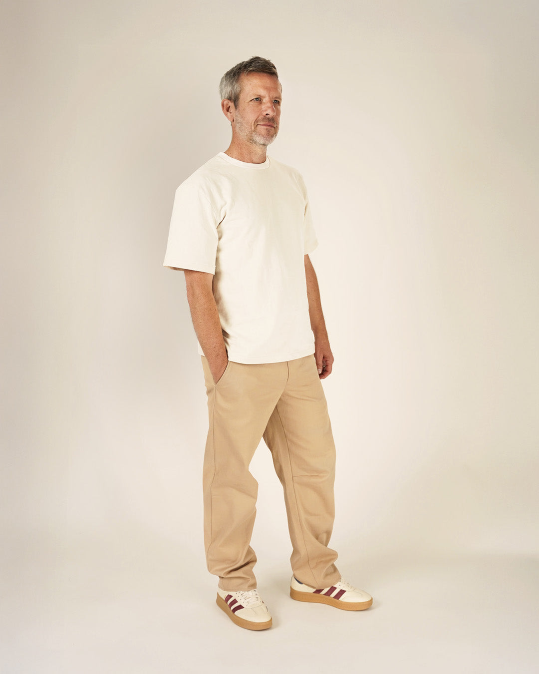 Wardrobe By Me Big T-shirt PDF sewing pattern, model in a white oversized tee