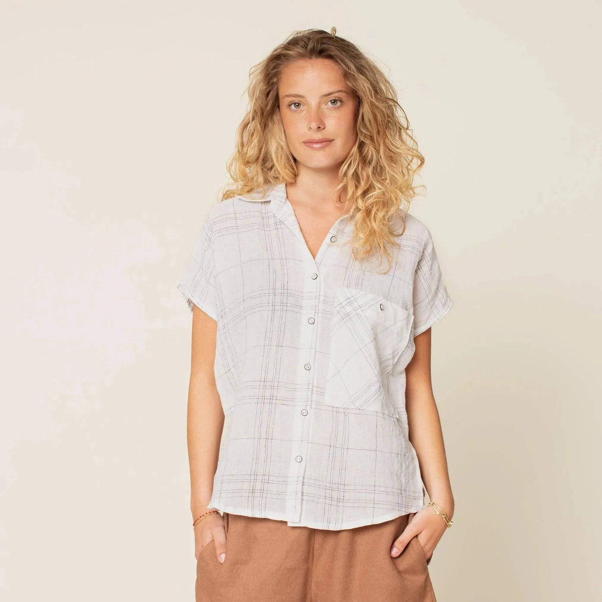 Wardrobe By Me Boxy Shirt PDF sewing pattern, white short sleeve boxy shirt