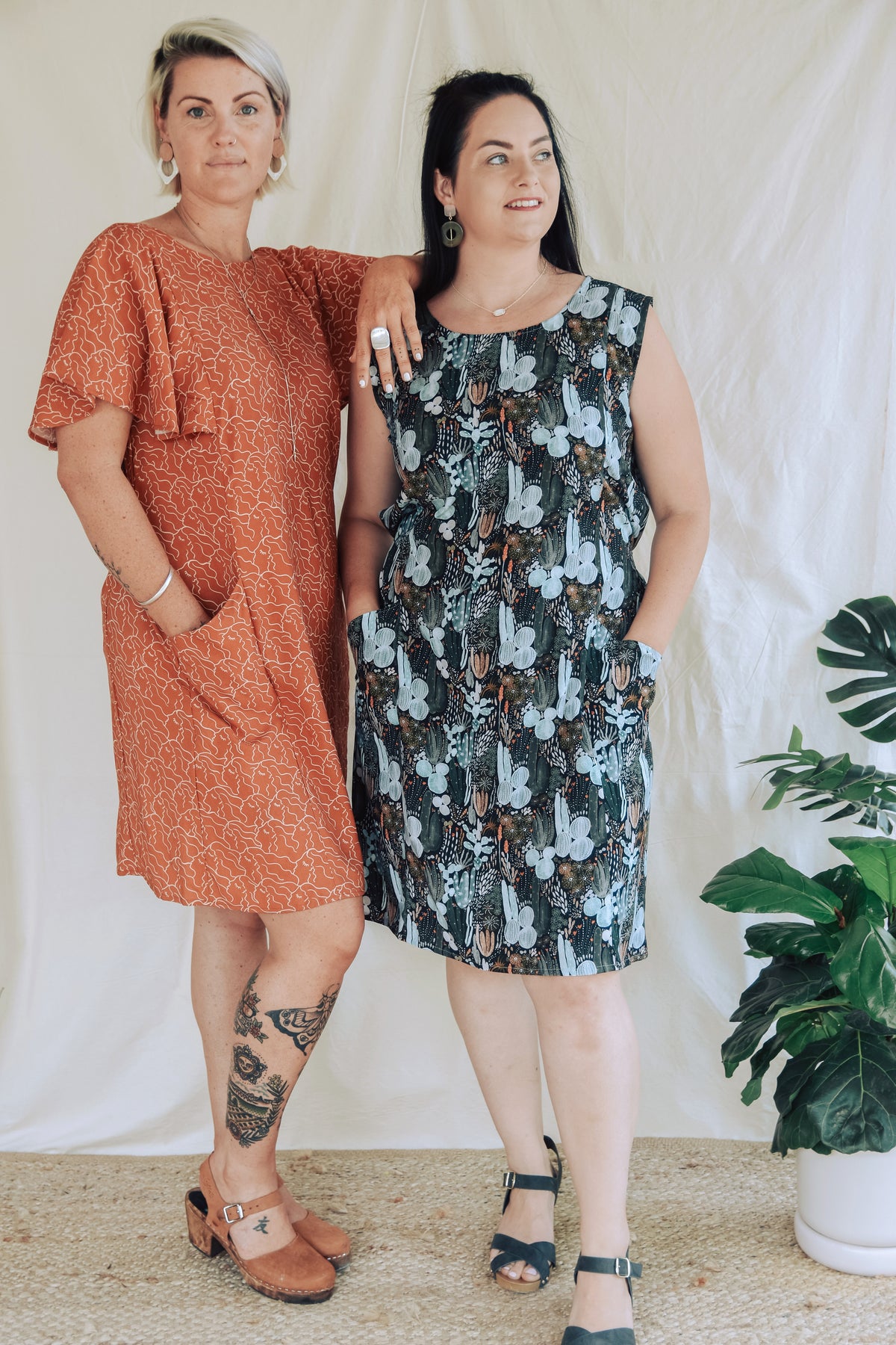 Sew to Grow Frankie Shift and Top PDF sewing pattern, cover with models