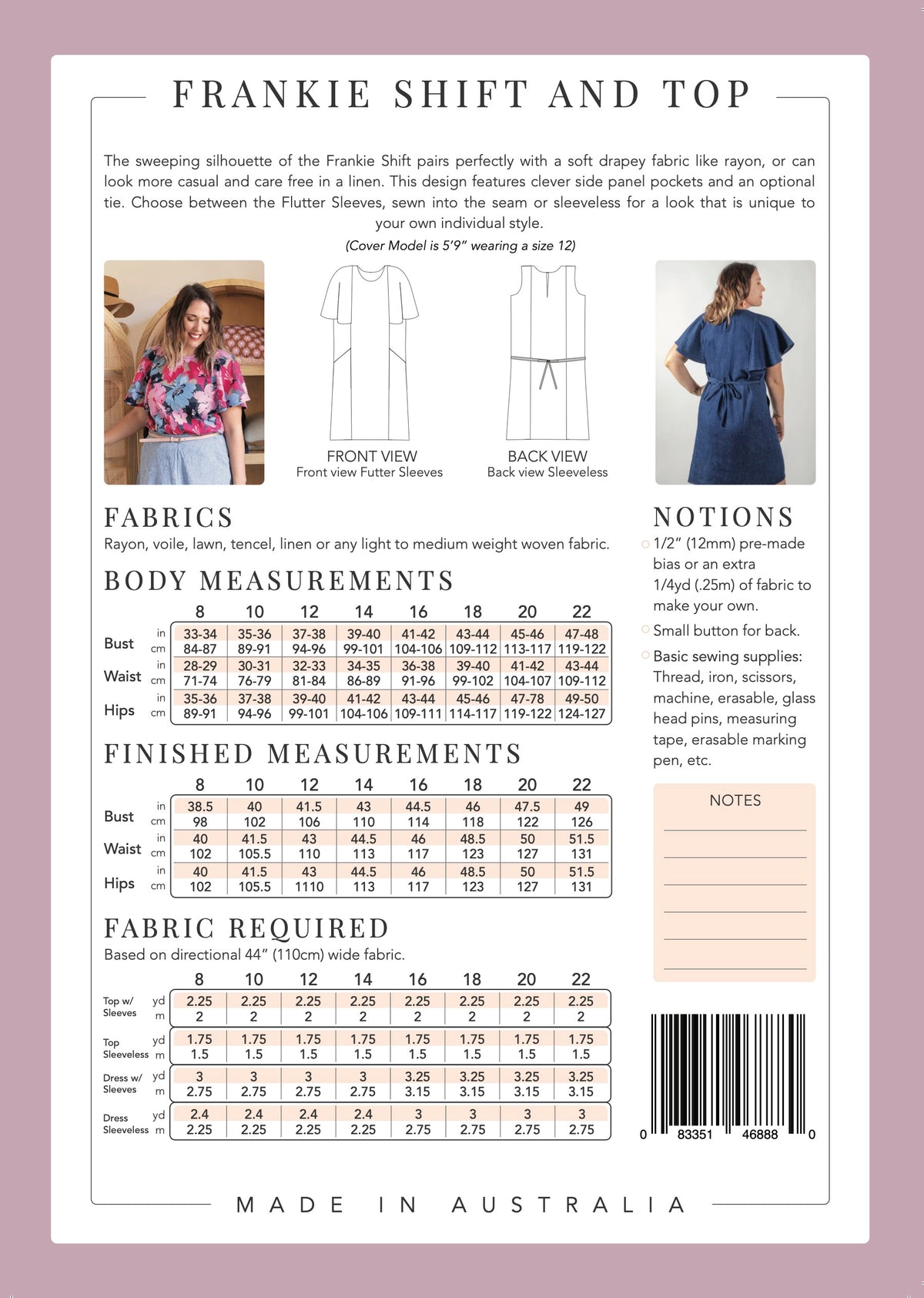 Sew to Grow Frankie Shift and Top PDF sewing pattern, instructions page