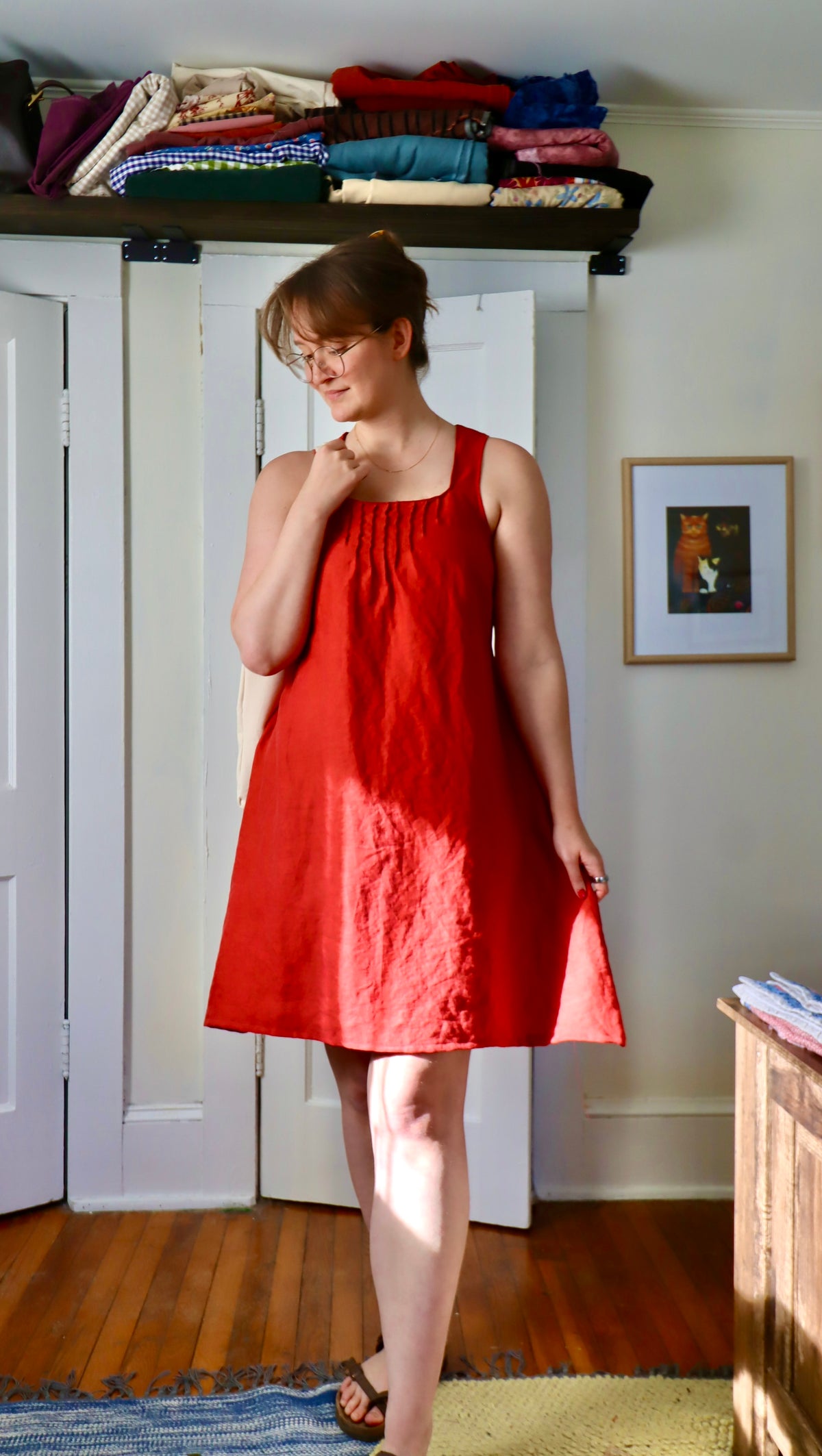 Hey Hey Dorothy Kay Margot Dress PDF sewing pattern, red dress with straps