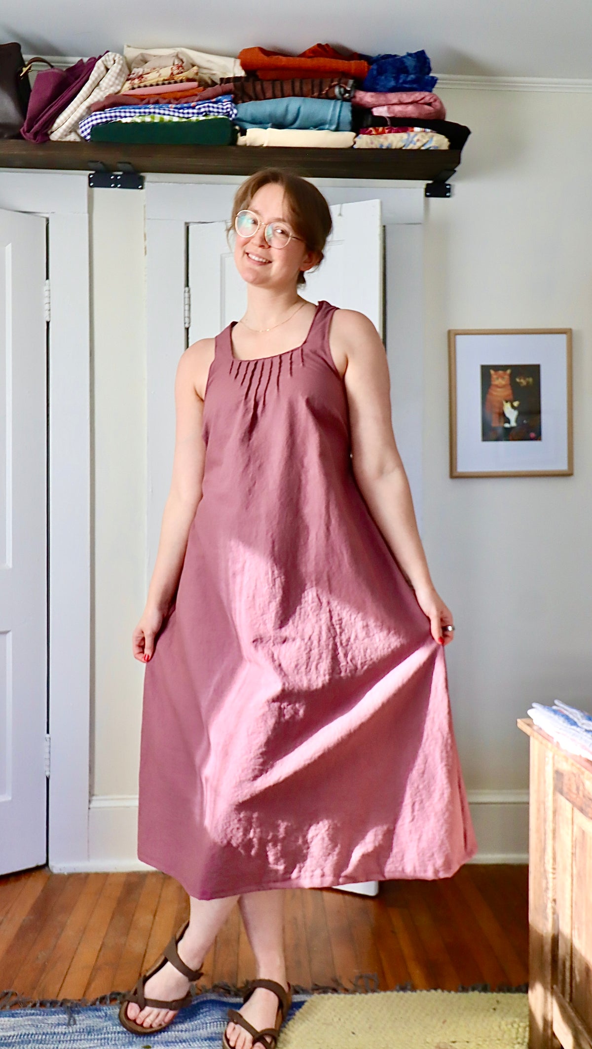 Hey Hey Dorothy Kay Margot Dress PDF sewing pattern, pink dress front view