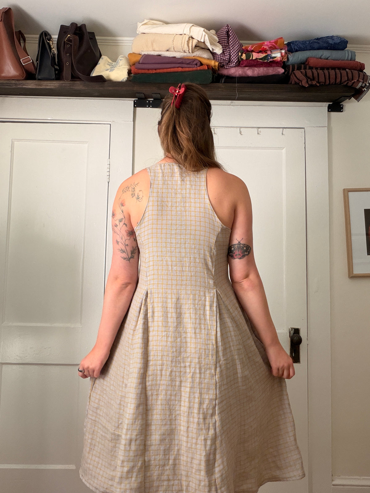 Hey Hey Dorothy Kay Melanie Dress PDF sewing pattern, cream maxi dress front view