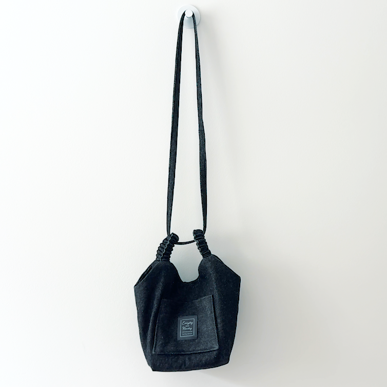 Sewing Therapy Bridge Bag PDF sewing pattern, black bag side view