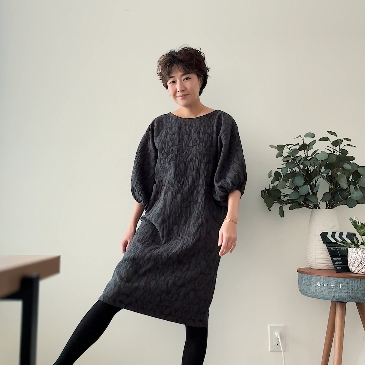 Sewing Therapy Infit Top and Dress PDF sewing pattern, black dress back view