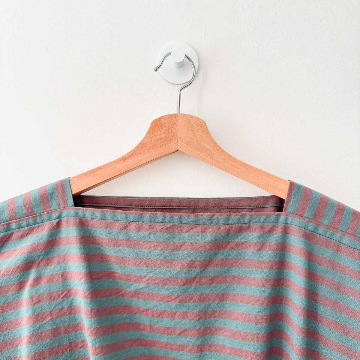 Sewing Therapy Rectangle Top PDF sewing pattern, grey stripe top on a hanger