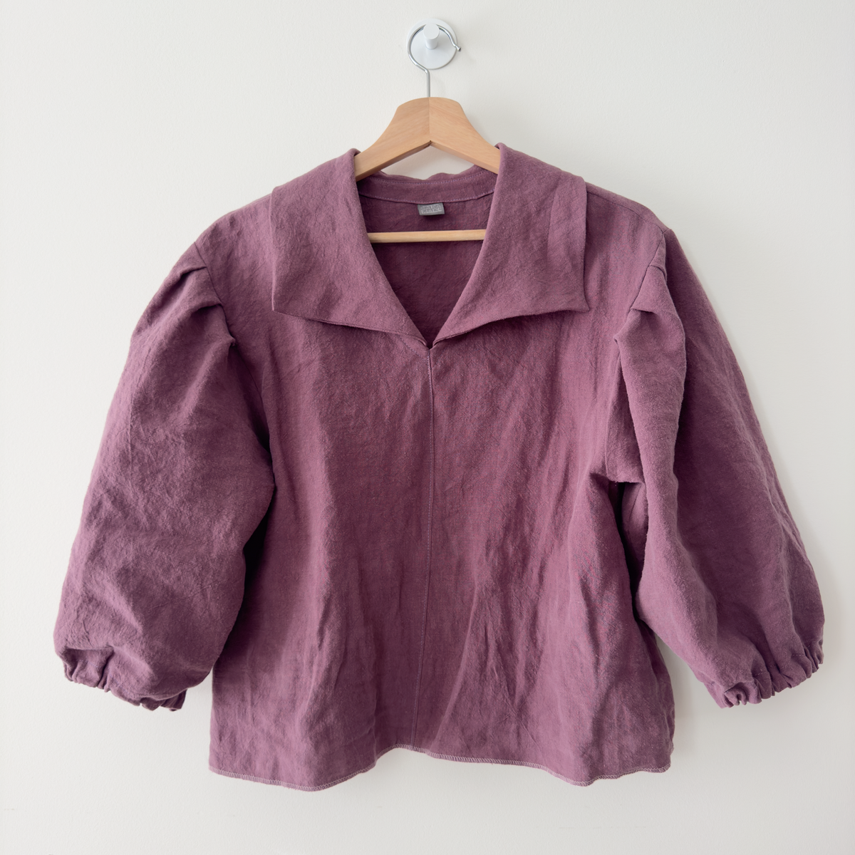 Sewing Therapy Roma Top and Dress PDF sewing pattern, plum top with puff sleeves