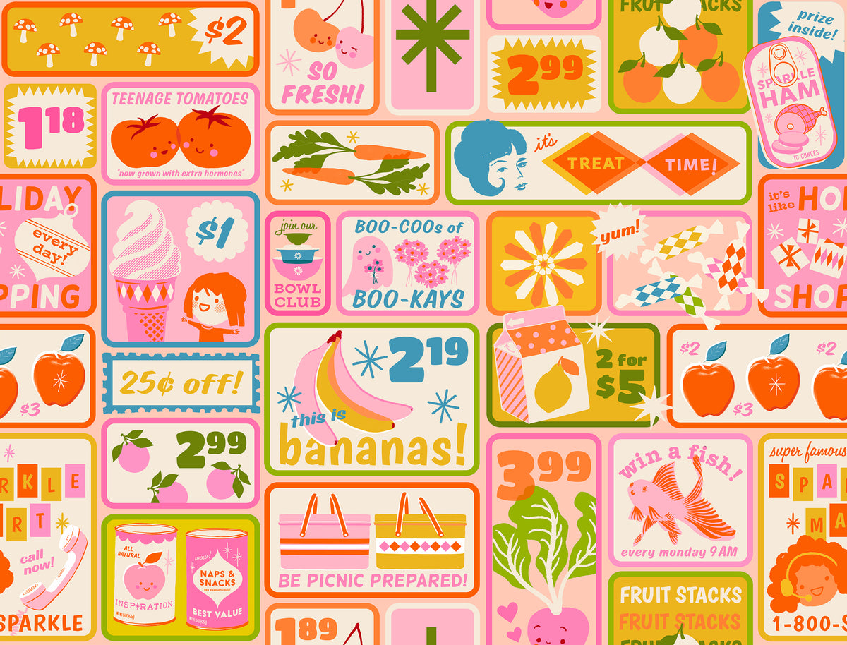 Pre-Order - Sparkle Shopper Panel - Multi — official fabric image